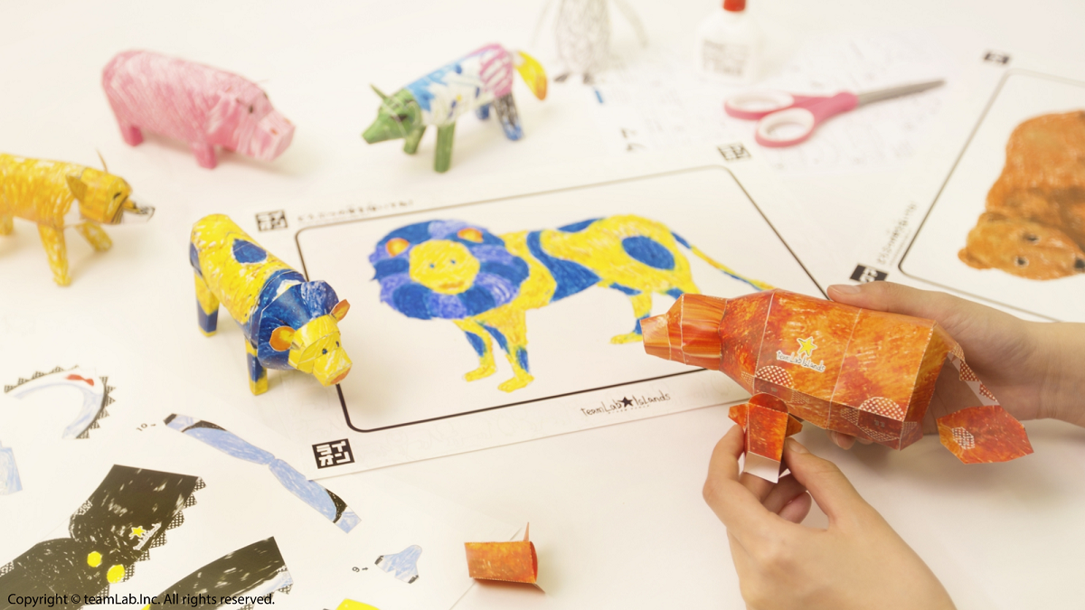 彩繪動物立體紙模型