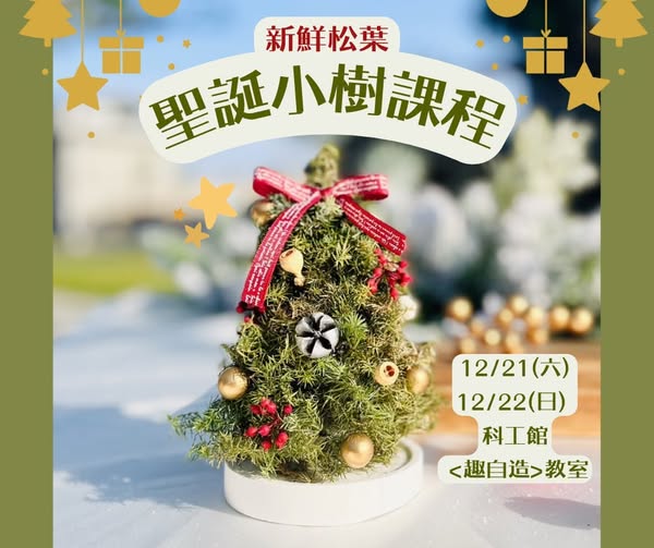 （趣自造）新鮮松葉聖誕小樹課程