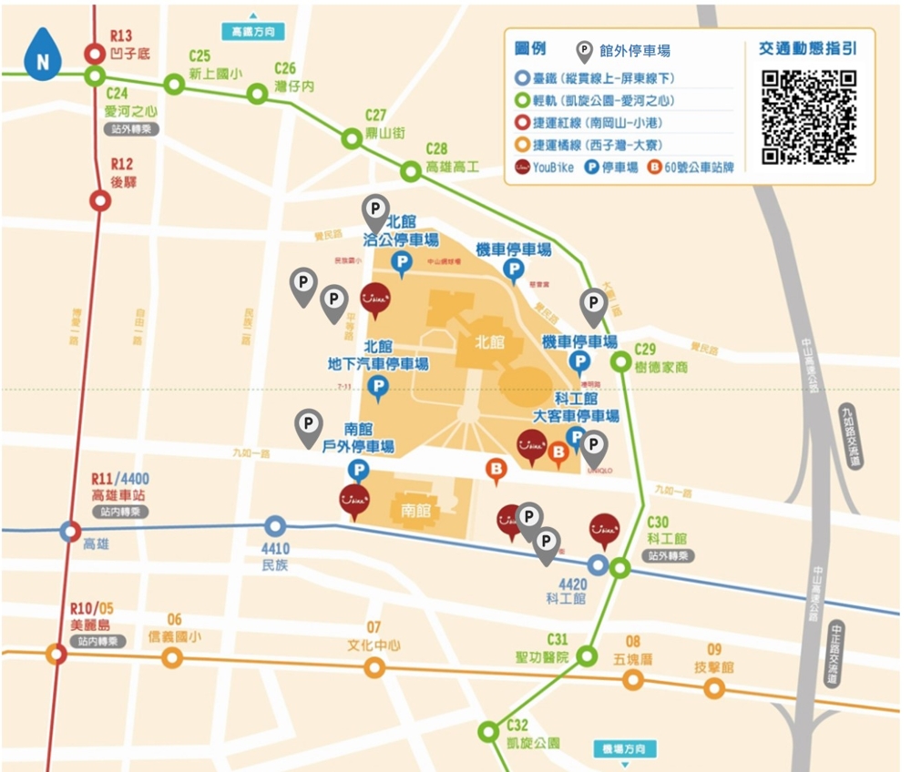 本館各區停車場位置圖
